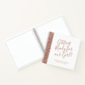 Moderne roze glitter Baby shower Guest Notitieboek (Binnen)