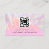 Moderne Roze Glitter Custom Monogram QR Code Girly Contactkaartje (Achterkant)