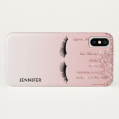 Moderne Roze Glitter Drips & Wimpers Case-Mate iPhone Case (Achterkant (horizontaal))