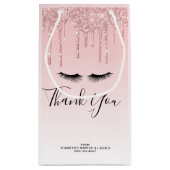 Moderne Roze Glitter Drips & Wimpers Zakelijk Klein Cadeauzakje (Achterkant)