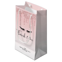 Moderne Roze Glitter Drips & Wimpers Zakelijk Klein Cadeauzakje