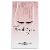 Moderne Roze Glitter Drips & Wimpers Zakelijk Klein Cadeauzakje (Voorkant)