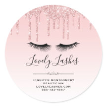 Moderne Roze Glitter Drips & Wimpers Zakelijk