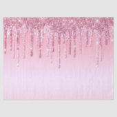 Moderne roze glitter druppelt grafisch in tissuepapier (Voorkant)