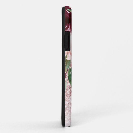 Moderne roze glitter en ventilator met naam Case-Mate iPhone case (Achterkant/rechts)