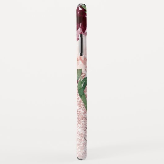 Moderne roze glitter en ventilator met naam Case-Mate iPhone case (Achterkant/rechts)