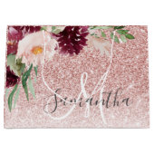 Moderne roze glitter en ventilator met naam groot cadeauzakje (Voorkant)