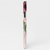 Moderne roze glitter en ventilator met naam iPhone hoesje (Rechterkant)