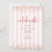 Moderne roze glitter-foto-script kaart (Achterkant)
