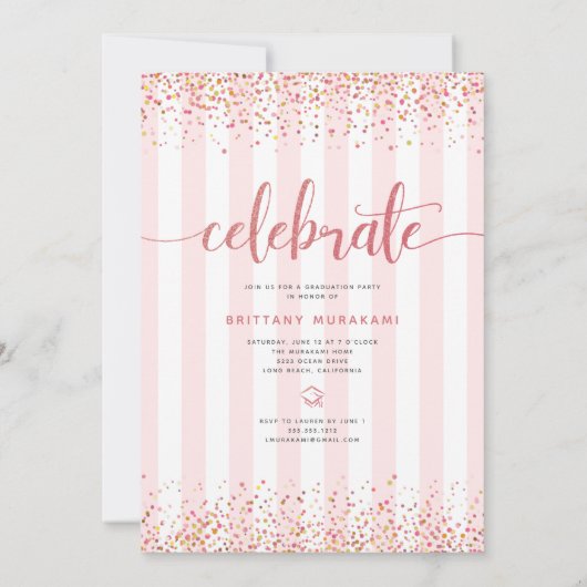 Moderne roze glitter-foto-script kaart (Achterkant)