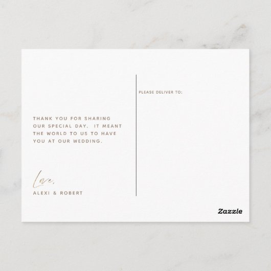 Moderne Roze Glitter Foto Trouw Dankjewel Briefkaart (Achterkant)