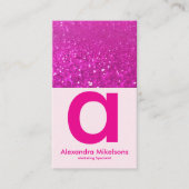 Moderne Roze Glitter Glam Visitekaartje (Voorkant)