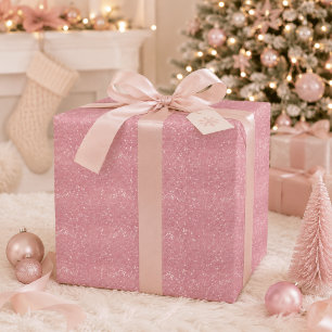 Moderne Roze Glitter Glans Kerstmis Cadeaupapier