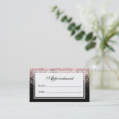 Moderne Roze Glitter Haar Nail Salon Afspraak Visitekaartje (Staand voorkant)