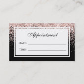 Moderne Roze Glitter Haar Nail Salon Afspraak Visitekaartje (Voorkant)