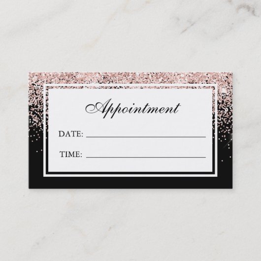 Moderne Roze Glitter Haar Nail Salon Afspraak Visitekaartje (Voorkant)