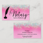 Moderne roze Glitter Loan Signing Agent Busines Visitekaartje (Voorkant / Achterkant)