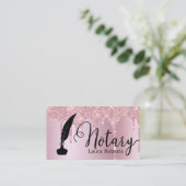 Moderne roze Glitter Loan Signing Agent Business C Visitekaartje (Staand voorkant)