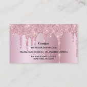 Moderne roze Glitter Loan Signing Agent Business C Visitekaartje (Achterkant)
