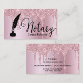 Moderne roze Glitter Loan Signing Agent Business C Visitekaartje (Voorkant / Achterkant)