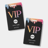 Moderne Roze Glitter Logo VIP Badge (Voor- en achterkant)