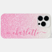 Moderne Roze Glitter Meisjesachtig Chic Gepersonal Case-Mate iPhone Case (Achterkant (horizontaal))