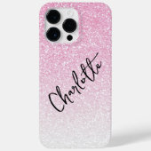 Moderne Roze Glitter Meisjesachtige Chic Gepersona Case-Mate iPhone Case (Achterkant)