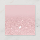 Moderne roze glitter ombre orde bedankt vierkante visitekaartje (Achterkant)