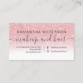 Moderne roze glitter ombre white professional afsprakenkaartje (Achterkant)