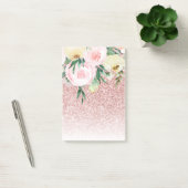 Moderne roze glitter & pastelbloemen - Sparkle Gif Post-it® Notes (Kantoor)