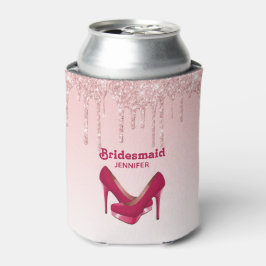Moderne roze glitter-schijven en hoge beeldkwalite blikjeskoeler