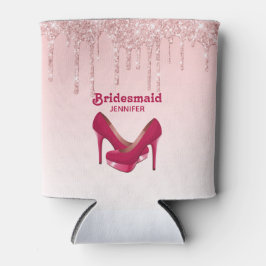 Moderne roze glitter-schijven en hoge beeldkwalite blikjeskoeler