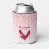 Moderne roze glitter-schijven en hoge beeldkwalite blikjeskoeler (Blikje Achterkant)