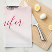 Moderne roze glitter-schijven en zwarte Eyelashes Theedoek (Quarter Fold)