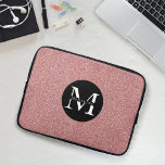Moderne Roze Glitter Sparkle Monogram Naam Laptop Sleeve<br><div class="desc">Een modern roze sprankelend/glitter ontwerp met een aangepaste monogrammed naam en initiaal.</div>