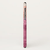 Moderne Roze Glitter Sparkle Monogram Script Brush Case-Mate iPhone Case (Achterkant/links)
