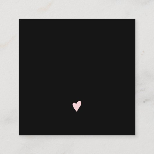 Moderne roze glitter sparkles chic order bedankt vierkante visitekaartje (Achterkant)