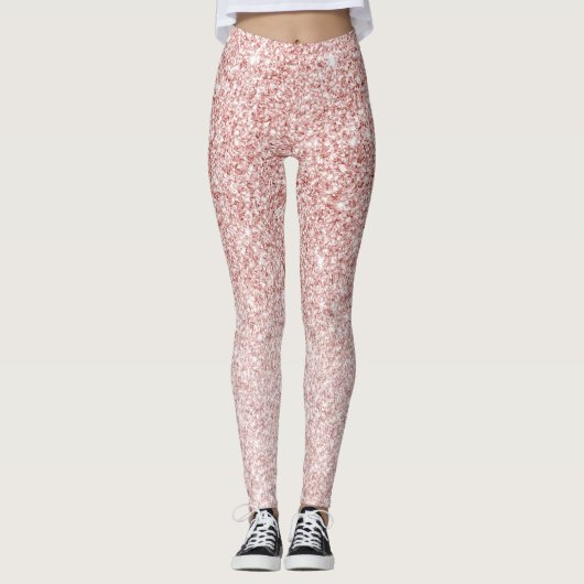 Moderne roze glitter Sparkles Gift Leggings (Voorkant)