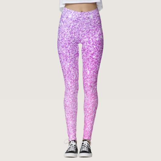 Moderne roze glitter Sparkles Gift Leggings (Voorkant)