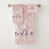 Moderne roze glitter Sparkles Persoonlijk Bad Handdoek (Insitu)