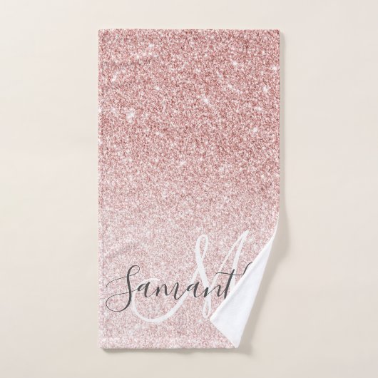 Moderne roze glitter Sparkles Persoonlijk Bad Handdoek (Handdoek)