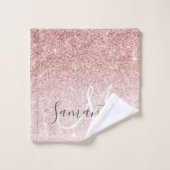 Moderne roze glitter Sparkles Persoonlijk Bad Handdoek (Wasdoekje)
