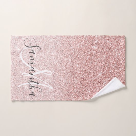 Moderne roze glitter Sparkles Persoonlijk Bad Handdoek (Handdoek)