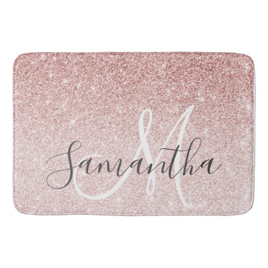Moderne roze glitter Sparkles Persoonlijk Badmat (Voorkant)