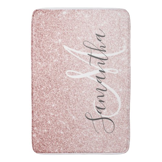 Moderne roze glitter Sparkles Persoonlijk Badmat (Voorkant Verticaal)