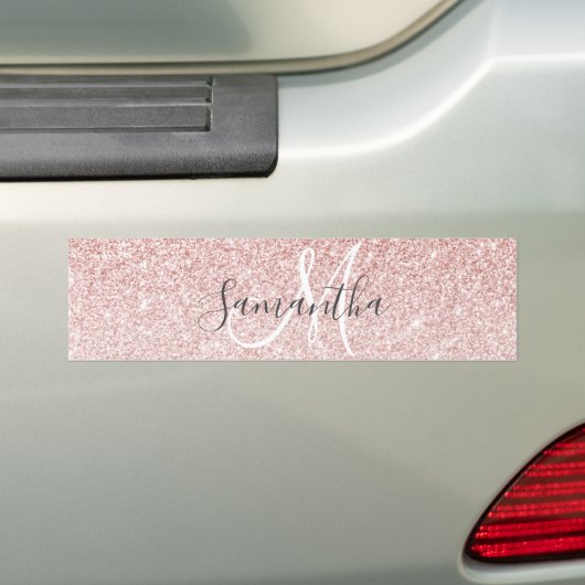 Moderne roze glitter Sparkles Persoonlijk Bumpersticker (Op auto)