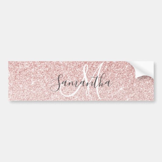 Moderne roze glitter Sparkles Persoonlijk Bumpersticker (Voorkant)