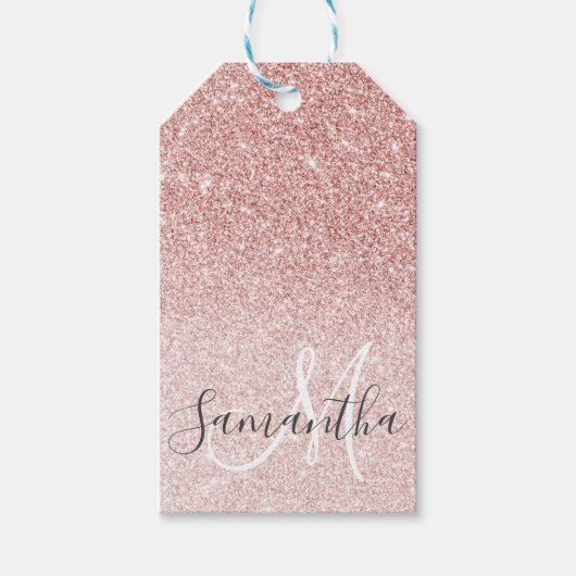 Moderne roze glitter Sparkles Persoonlijk Cadeaulabel (Voorkant)