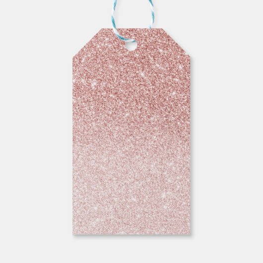 Moderne roze glitter Sparkles Persoonlijk Cadeaulabel (Achterkant)