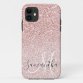 Moderne roze glitter Sparkles Persoonlijk Case-Mate iPhone Case (Achterkant)